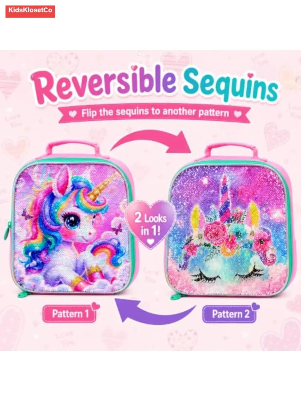 Kids Rolling Backpack with Lunch Bag, Wheeled Bookbag, Polyester, School